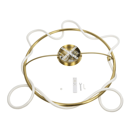 kelvo® GLOW KLV-101-0150 Φωτιστικό Οροφής LED 65W 6500lm 360° AC 220-240V IP20 Ρυθμιζόμενο Λευκό CCT με Χειριστήριο από 2700K έως 6000K Dimmable - Lumileds SMD Chip - Χρυσό Πλατίνα - Μ100 x Π100 x Υ30cm - 3 Χρόνια Εγγύηση