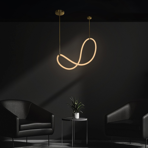 kelvo® GLOW KLV-101-0156 Κρεμαστό Φωτιστικό Οροφής LED 34W 3400lm 360° AC 220-240V IP20 Ρυθμιζόμενο Λευκό CCT με Χειριστήριο από 2700K έως 6000K Dimmable - Lumileds SMD Chip - Χρυσό Πλατίνα - Μ20 x Π35 x Υ120cm - 3 Χρόνια Εγγύηση