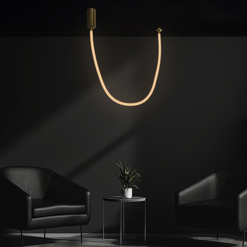 kelvo® GLOW KLV-101-0155 Κρεμαστό Φωτιστικό Οροφής LED 27W 2700lm 360° AC 220-240V IP20 Ρυθμιζόμενο Λευκό CCT με Χειριστήριο από 2700K έως 6000K Dimmable - Lumileds SMD Chip - Χρυσό Πλατίνα - Μ90 x Π9 x Υ95cm - 3 Χρόνια Εγγύηση