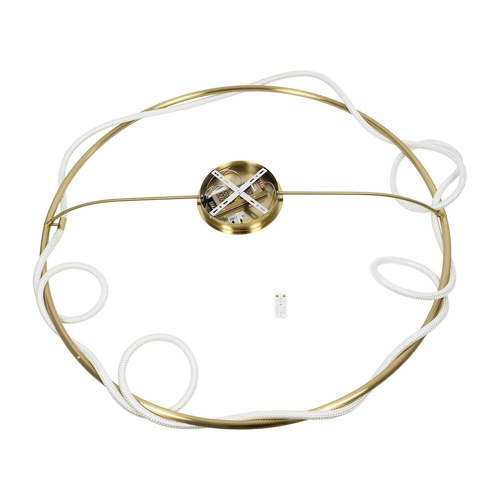 kelvo® GLOW KLV-101-0151 Φωτιστικό Οροφής LED 89W 8900lm 360° AC 220-240V IP20 Ρυθμιζόμενο Λευκό CCT με Χειριστήριο από 2700K έως 6000K Dimmable - Lumileds SMD Chip - Χρυσό Πλατίνα - Μ150 x Π150 x Υ30cm - 3 Χρόνια Εγγύηση