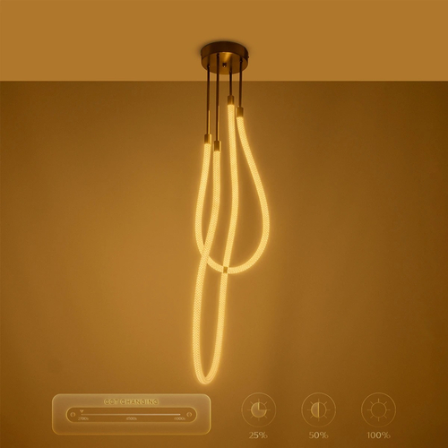 kelvo® GLOW KLV-101-0153 Φωτιστικό Οροφής LED 42W 4200lm 360° AC 220-240V IP20 Ρυθμιζόμενο Λευκό CCT με Χειριστήριο από 2700K έως 6000K Dimmable - Lumileds SMD Chip - Χρυσό Πλατίνα - Μ50 x Π50 x Υ70cm - 3 Χρόνια Εγγύηση