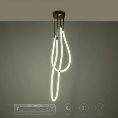 kelvo® GLOW KLV-101-0153 Φωτιστικό Οροφής LED 42W 4200lm 360° AC 220-240V IP20 Ρυθμιζόμενο Λευκό CCT με Χειριστήριο από 2700K έως 6000K Dimmable - Lumileds SMD Chip - Χρυσό Πλατίνα - Μ50 x Π50 x Υ70cm - 3 Χρόνια Εγγύηση