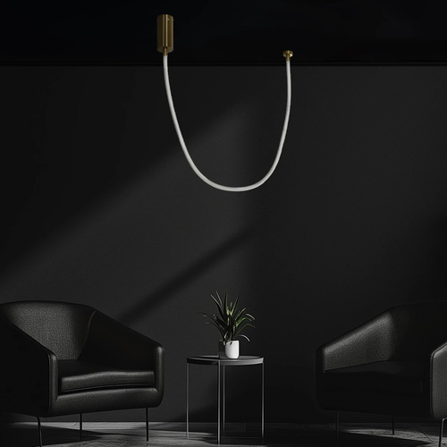 kelvo® GLOW KLV-101-0155 Κρεμαστό Φωτιστικό Οροφής LED 27W 2700lm 360° AC 220-240V IP20 Ρυθμιζόμενο Λευκό CCT με Χειριστήριο από 2700K έως 6000K Dimmable - Lumileds SMD Chip - Χρυσό Πλατίνα - Μ90 x Π9 x Υ95cm - 3 Χρόνια Εγγύηση