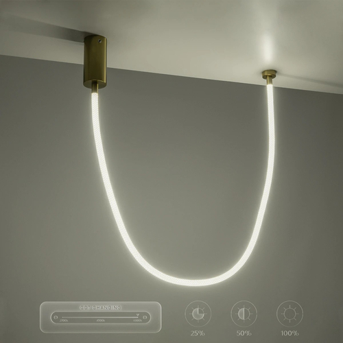 kelvo® GLOW KLV-101-0155 Κρεμαστό Φωτιστικό Οροφής LED 27W 2700lm 360° AC 220-240V IP20 Ρυθμιζόμενο Λευκό CCT με Χειριστήριο από 2700K έως 6000K Dimmable - Lumileds SMD Chip - Χρυσό Πλατίνα - Μ90 x Π9 x Υ95cm - 3 Χρόνια Εγγύηση