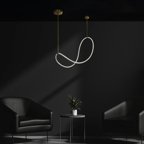 kelvo® GLOW KLV-101-0156 Κρεμαστό Φωτιστικό Οροφής LED 34W 3400lm 360° AC 220-240V IP20 Ρυθμιζόμενο Λευκό CCT με Χειριστήριο από 2700K έως 6000K Dimmable - Lumileds SMD Chip - Χρυσό Πλατίνα - Μ20 x Π35 x Υ120cm - 3 Χρόνια Εγγύηση