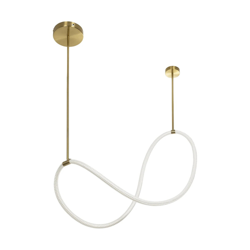 kelvo® GLOW KLV-101-0156 Κρεμαστό Φωτιστικό Οροφής LED 34W 3400lm 360° AC 220-240V IP20 Ρυθμιζόμενο Λευκό CCT με Χειριστήριο από 2700K έως 6000K Dimmable - Lumileds SMD Chip - Χρυσό Πλατίνα - Μ20 x Π35 x Υ120cm - 3 Χρόνια Εγγύηση