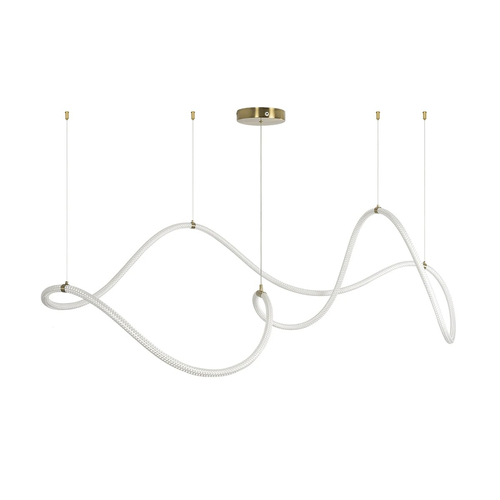 kelvo® GLOW KLV-101-0157 Κρεμαστό Φωτιστικό Οροφής LED 65W 6500lm 360° AC 220-240V IP20 Ρυθμιζόμενο Λευκό CCT με Χειριστήριο από 2700K έως 6000K Dimmable - Lumileds SMD Chip - Χρυσό Πλατίνα - Μ150 x Π70 x Υ90cm - 3 Χρόνια Εγγύηση