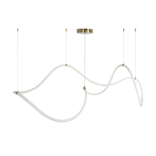 kelvo® GLOW KLV-101-0157 Κρεμαστό Φωτιστικό Οροφής LED 65W 6500lm 360° AC 220-240V IP20 Ρυθμιζόμενο Λευκό CCT με Χειριστήριο από 2700K έως 6000K Dimmable - Lumileds SMD Chip - Χρυσό Πλατίνα - Μ150 x Π70 x Υ90cm - 3 Χρόνια Εγγύηση