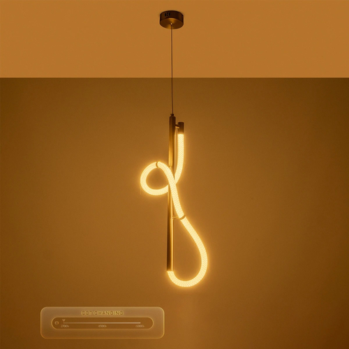 kelvo® GLOW KLV-101-0160 Κρεμαστό Φωτιστικό Οροφής LED 24W 2400lm 360° AC 220-240V IP20 Ρυθμιζόμενο Λευκό CCT με On/Off 2700K/4500K/6000K - Lumileds SMD Chip - Χρυσό Πλατίνα - Μ30 x Π17 x Υ66cm - 3 Χρόνια Εγγύηση