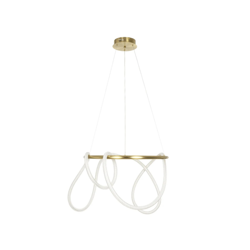 kelvo® GLOW KLV-101-0163 Κρεμαστό Φωτιστικό Οροφής LED 58W 5800lm 360° AC 220-240V IP20 Ρυθμιζόμενο Λευκό CCT με Χειριστήριο από 2700K έως 6000K Dimmable - Lumileds SMD Chip - Χρυσό Πλατίνα - Μ80 x Π80 x Υ40cm - 3 Χρόνια Εγγύηση