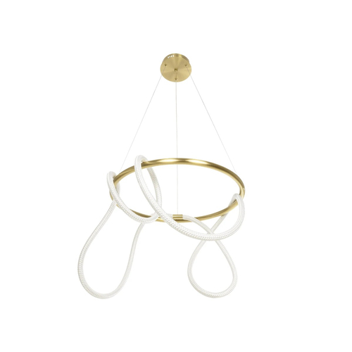 kelvo® GLOW KLV-101-0163 Κρεμαστό Φωτιστικό Οροφής LED 58W 5800lm 360° AC 220-240V IP20 Ρυθμιζόμενο Λευκό CCT με Χειριστήριο από 2700K έως 6000K Dimmable - Lumileds SMD Chip - Χρυσό Πλατίνα - Μ80 x Π80 x Υ40cm - 3 Χρόνια Εγγύηση