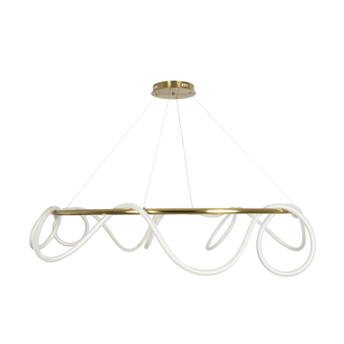 kelvo® GLOW KLV-101-0165 Κρεμαστό Φωτιστικό Οροφής LED 100W 10000lm 360° AC 220-240V IP20 Ρυθμιζόμενο Λευκό CCT με Χειριστήριο από 2700K έως 6000K Dimmable - Lumileds SMD Chip - Χρυσό Πλατίνα - Μ150 x Π150 x Υ100cm - 3 Χρόνια Εγγύηση