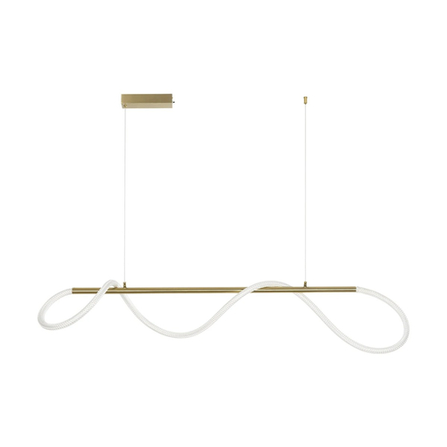 kelvo® GLOW KLV-101-0166 Κρεμαστό Φωτιστικό Οροφής LED 34W 3400lm 360° AC 220-240V IP20 Ρυθμιζόμενο Λευκό CCT με Χειριστήριο από 2700K έως 6000K Dimmable - Lumileds SMD Chip - Χρυσό Πλατίνα - Μ140 x Π40 x Υ30cm - 3 Χρόνια Εγγύηση