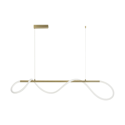 kelvo® GLOW KLV-101-0166 Κρεμαστό Φωτιστικό Οροφής LED 34W 3400lm 360° AC 220-240V IP20 Ρυθμιζόμενο Λευκό CCT με Χειριστήριο από 2700K έως 6000K Dimmable - Lumileds SMD Chip - Χρυσό Πλατίνα - Μ140 x Π40 x Υ30cm - 3 Χρόνια Εγγύηση