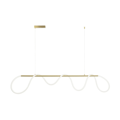 kelvo® GLOW KLV-101-0167 Κρεμαστό Φωτιστικό Οροφής LED 45W 4500lm 360° AC 220-240V IP20 Ρυθμιζόμενο Λευκό CCT με Χειριστήριο από 2700K έως 6000K Dimmable - Lumileds SMD Chip - Χρυσό Πλατίνα - Μ180 x Π30 x Υ40cm - 3 Χρόνια Εγγύηση