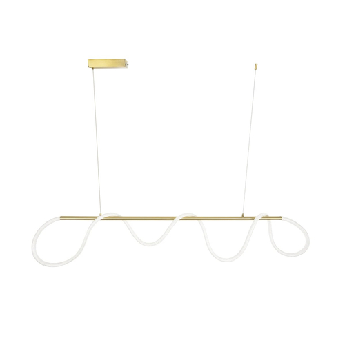 kelvo® GLOW KLV-101-0167 Κρεμαστό Φωτιστικό Οροφής LED 45W 4500lm 360° AC 220-240V IP20 Ρυθμιζόμενο Λευκό CCT με Χειριστήριο από 2700K έως 6000K Dimmable - Lumileds SMD Chip - Χρυσό Πλατίνα - Μ180 x Π30 x Υ40cm - 3 Χρόνια Εγγύηση