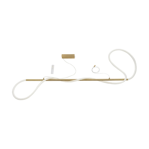 kelvo® GLOW KLV-101-0167 Κρεμαστό Φωτιστικό Οροφής LED 45W 4500lm 360° AC 220-240V IP20 Ρυθμιζόμενο Λευκό CCT με Χειριστήριο από 2700K έως 6000K Dimmable - Lumileds SMD Chip - Χρυσό Πλατίνα - Μ180 x Π30 x Υ40cm - 3 Χρόνια Εγγύηση