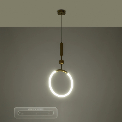 kelvo® GLOW KLV-101-0175 Κρεμαστό Φωτιστικό Οροφής LED 18W 1800lm 360° AC 220-240V IP20 Ρυθμιζόμενο Λευκό CCT με On/Off 2700K/4500K/6000K - Lumileds SMD Chip - Χρυσό Πλατίνα - Μ30 x Π6 x Υ60cm - 3 Χρόνια Εγγύηση