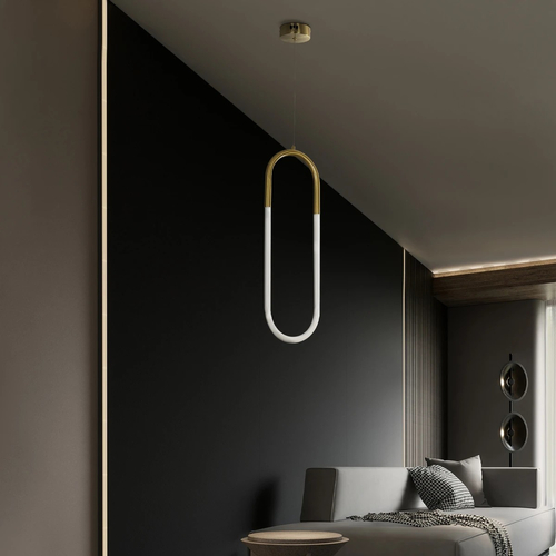 kelvo® GLOW KLV-101-0176 Κρεμαστό Φωτιστικό Οροφής LED 18W 1800lm 360° AC 220-240V IP20 Ρυθμιζόμενο Λευκό CCT με On/Off 2700K/4500K/6000K - Lumileds SMD Chip - Χρυσό Πλατίνα - Μ20 x Π2.5 x Υ60cm - 3 Χρόνια Εγγύηση