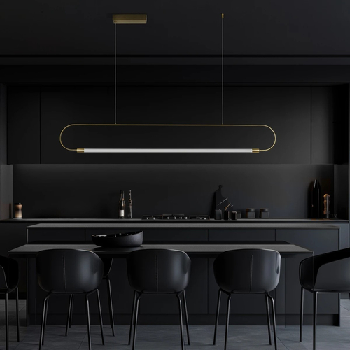 kelvo® GLOW KLV-101-0177 Κρεμαστό Φωτιστικό Οροφής LED 15W 1500lm 360° AC 220-240V IP20 Ρυθμιζόμενο Λευκό CCT με Χειριστήριο από 2700K έως 6000K Dimmable - Lumileds SMD Chip - Χρυσό Πλατίνα - Μ120 x Π3 x Υ17cm - 3 Χρόνια Εγγύηση