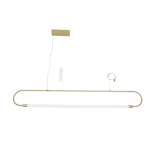 kelvo® GLOW KLV-101-0177 Κρεμαστό Φωτιστικό Οροφής LED 15W 1500lm 360° AC 220-240V IP20 Ρυθμιζόμενο Λευκό CCT με Χειριστήριο από 2700K έως 6000K Dimmable - Lumileds SMD Chip - Χρυσό Πλατίνα - Μ120 x Π3 x Υ17cm - 3 Χρόνια Εγγύηση