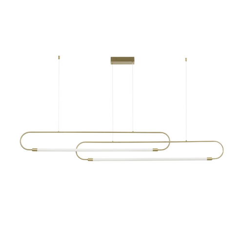 kelvo® GLOW KLV-101-0178 Κρεμαστό Φωτιστικό Οροφής LED 28W 2800lm 360° AC 220-240V IP20 Ρυθμιζόμενο Λευκό CCT με Χειριστήριο από 2700K έως 6000K Dimmable - Lumileds SMD Chip - Χρυσό Πλατίνα - Μ167 x Π7 x Υ24cm - 3 Χρόνια Εγγύηση