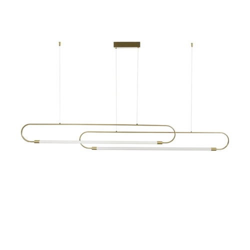 kelvo® GLOW KLV-101-0178 Κρεμαστό Φωτιστικό Οροφής LED 28W 2800lm 360° AC 220-240V IP20 Ρυθμιζόμενο Λευκό CCT με Χειριστήριο από 2700K έως 6000K Dimmable - Lumileds SMD Chip - Χρυσό Πλατίνα - Μ167 x Π7 x Υ24cm - 3 Χρόνια Εγγύηση