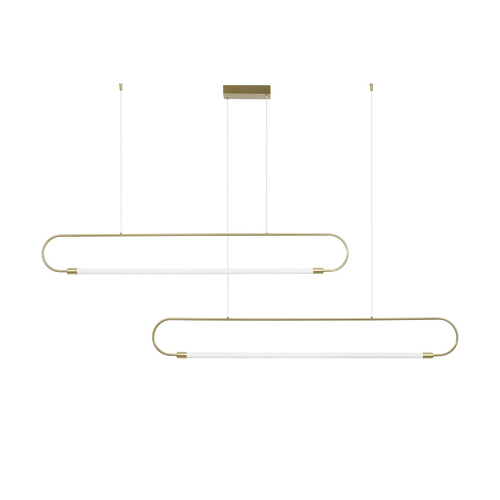 kelvo® GLOW KLV-101-0178 Κρεμαστό Φωτιστικό Οροφής LED 28W 2800lm 360° AC 220-240V IP20 Ρυθμιζόμενο Λευκό CCT με Χειριστήριο από 2700K έως 6000K Dimmable - Lumileds SMD Chip - Χρυσό Πλατίνα - Μ167 x Π7 x Υ24cm - 3 Χρόνια Εγγύηση