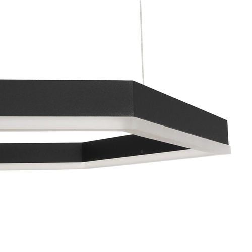 kelvo® LEXAGON KLV-101-0179 Κρεμαστό Φωτιστικό Οροφής LED 120W 12000lm 200° AC 220-240V IP20 Ρυθμιζόμενο Λευκό CCT με Χειριστήριο από 2700K έως 6000K Dimmable - Lumileds SMD Chip - Μαύρο Ματ - Μ110 x Π90 x Υ110cm - 3 Χρόνια Εγγύηση