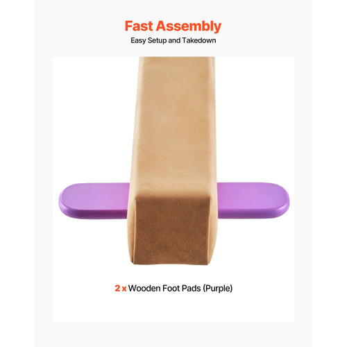 Δοκός ισορροπίας VEVOR 8FT για παιδιά, Δοκός δαπέδου γυμναστικής σταθερής στήριξης 158,7 kg με αντιολισθητικά ξύλινα χαλάκια, εξοπλισμός γυμναστικής με ξύλινο πυρήνα και αντιολισθητικό πάτο για το σπίτι και το γυμναστήριο, κίτρινο