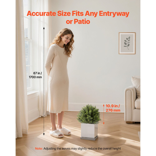 Τεχνητά κυπαρίσσια VEVOR με στάχυ εδάφους, 2 σετ 406 χιλιοστών ψεύτικοι θάμνοι και θάμνοι σε γλάστρες, τεχνητό δέντρο μεταξιού που μοιάζει με αληθινό για διακόσμηση, μπροστινή βεράντα, εξωτερική εσωτερική βεράντα, κήπο, μπαλκόνι, πίσω αυλή