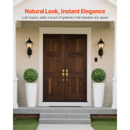 Τεχνητά πυξάρια VEVOR Topiary με στάχυ εδάφους, 2 σετ 559 χιλιοστών ψεύτικοι θάμνοι και θάμνοι σε γλάστρες, τεχνητό δέντρο μεταξιού που μοιάζει με αληθινό για διακόσμηση, μπροστινή βεράντα, εξωτερική εσωτερική βεράντα, κήπο, μπαλκόνι, πίσω αυλή