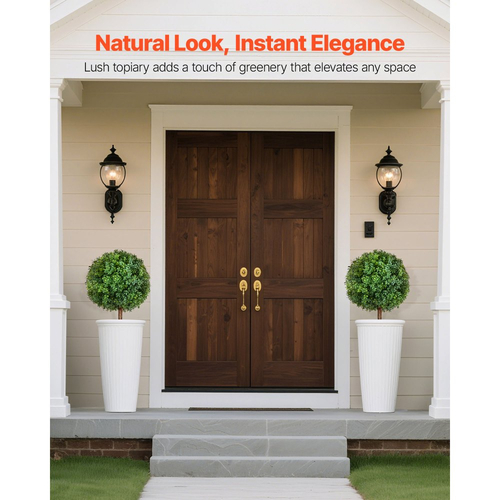 Τεχνητά πυξάρια VEVOR Topiary με στάχυ εδάφους, 2 σετ 686 χιλ. Ψεύτικοι θάμνοι και θάμνοι σε γλάστρες, τεχνητό δέντρο μεταξιού που μοιάζει με αληθινό για διακόσμηση, μπροστινή βεράντα, εξωτερική εσωτερική βεράντα, κήπο, μπαλκόνι, πίσω αυλή