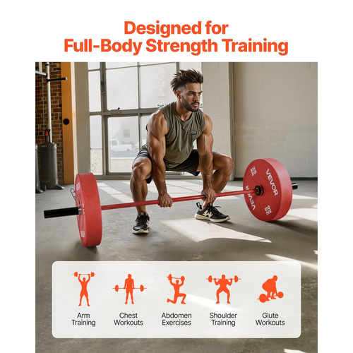 Μπάρα VEVOR 180cm, Κατάλληλη για πλάκες βάρους 2 ιντσών, Μπάρα με ραβδωτή λαβή για προπόνηση δύναμης, άρση βαρών, καθίσματα, άρση θανάτου, πιέσεις πάγκου, κάμψεις, πιέσεις εναέριας κυκλοφορίας, χωρητικότητα 700 λίβρες/317 κιλά