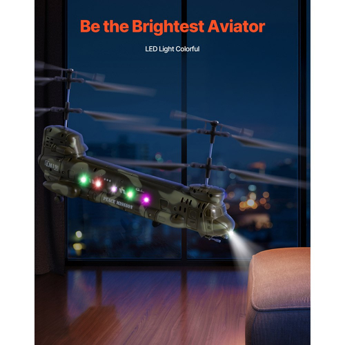 Τηλεκατευθυνόμενο Ελικόπτερο VEVOR, Στρατιωτικό Ελικόπτερο με Τηλεκατευθυνόμενο 2.4GHz, Τηλεκατευθυνόμενο Αεροπλάνο 3.5 Καναλιών για Παιδιά, Χρόνος Πτήσης 20 Λεπτών, Απογείωση/Προσγείωση με Ένα Κλειδί & Φώτα LED, Παιχνίδια για Αεροπλάνα για Παιδιά Ηλικίας 8 ετών και άνω