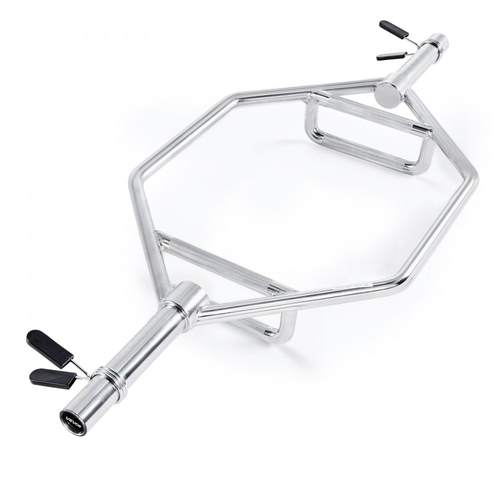 Μπάρα VEVOR Trap Bar Hex, Μπάρα Hex 50mm, Μπάρες ώμων χωρητικότητας 360 kg με λαβές με ραβδώσεις, Εξοπλισμός άρσης βαρών και ενδυνάμωσης, Γυμναστήριο στο σπίτι για καθίσματα, άρσεις θανάτου, πιέσεις ώμων, ασημί
