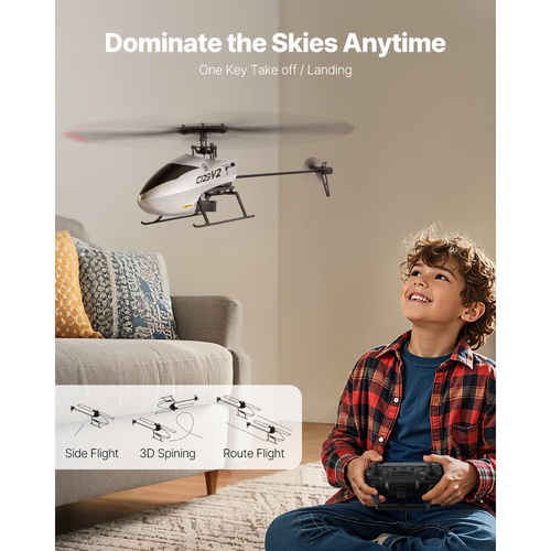 Τηλεκατευθυνόμενο Ελικόπτερο VEVOR, Ελικόπτερο με Τηλεκατευθυνόμενο Μονό Έλικα 2,4 GHz και Γυροσκόπιο, Τηλεκατευθυνόμενο Αεροπλάνο 4 Καναλιών για Αρχάριους, Χρόνος Πτήσης 39 Λεπτά, Απογείωση/Προσγείωση με Ένα Κλειδί, Παιχνίδια για Παιδιά Ηλικίας 8 ετών και άνω