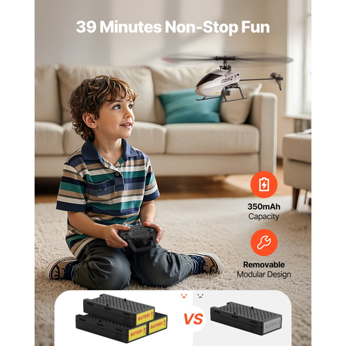 Τηλεκατευθυνόμενο Ελικόπτερο VEVOR, Ελικόπτερο με Τηλεκατευθυνόμενο Μονό Έλικα 2,4 GHz και Γυροσκόπιο, Τηλεκατευθυνόμενο Αεροπλάνο 4 Καναλιών για Αρχάριους, Χρόνος Πτήσης 39 Λεπτά, Απογείωση/Προσγείωση με Ένα Κλειδί, Παιχνίδια για Παιδιά Ηλικίας 8 ετών και άνω