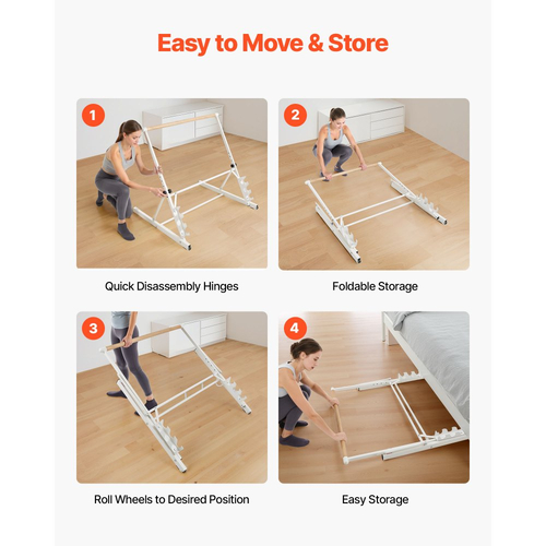 Μπάρα μπαλέτου VEVOR, Ανεξάρτητη φορητή μπάρα μπαλέτου, Εξοπλισμός άσκησης για κοιλιακούς, χέρια, δύναμη και καρδιοαναπνευστική άσκηση, Εύκολη αποθήκευση, πτυσσόμενες μπάρα χορού για διατάσεις, ρυθμιζόμενο ύψος 4 επιπέδων