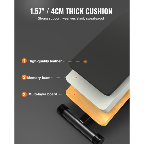 Πάγκος κοιλιακών VEVOR, πτυσσόμενος καμπύλος πάγκος κοιλιακών με 5 ρυθμιζόμενες ρυθμίσεις ύψους, ανθεκτικός χάλυβας, αντιολισθητικός σχεδιασμός, χωρητικότητα 226 κιλών για προπονήσεις γυμναστικής στο σπίτι, προπόνηση ενδυνάμωσης, ολόκληρους μύες σώματος