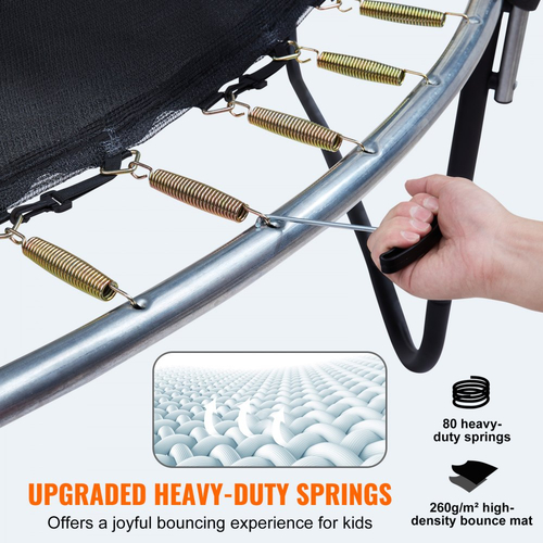 Τραμπολίνο VEVOR 14FT, Τραμπολίνο 450 λίβρες με δίχτυ περιβλήματος, σκάλα και καμπύλο στύλο, Τραμπολίνο βαρέως τύπου με χαλάκι άλματος και επένδυση με ελατήριο, Τραμπολίνο εξωτερικού χώρου αναψυχής για παιδιά και ενήλικες