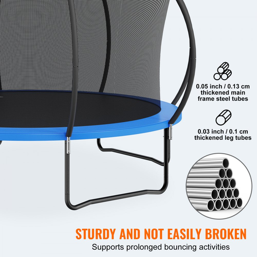 Τραμπολίνο VEVOR 14FT, Τραμπολίνο 450 λίβρες με δίχτυ περιβλήματος, σκάλα και καμπύλο στύλο, Τραμπολίνο βαρέως τύπου με χαλάκι άλματος και επένδυση με ελατήριο, Τραμπολίνο εξωτερικού χώρου αναψυχής για παιδιά και ενήλικες