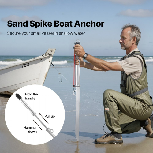 Άγκυρα Σκάφους VEVOR Sand Spike, Άγκυρα Σύρσης 90 cm για Άκρη, Άγκυρες Σκάφους από Γαλβανισμένο Ανθρακούχο Χάλυβα, Άγκυρες Παραλίας για Ρηχά Νερά, για Ασφάλιση Jet Ski PWC Pontoon Kayak σε Παραλίες & Αμμόλοφους