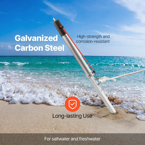 Άγκυρα Σκάφους VEVOR Sand Spike, Άγκυρα Σύρσης 90 cm για Άκρη, Άγκυρες Σκάφους από Γαλβανισμένο Ανθρακούχο Χάλυβα, Άγκυρες Παραλίας για Ρηχά Νερά, για Ασφάλιση Jet Ski PWC Pontoon Kayak σε Παραλίες & Αμμόλοφους