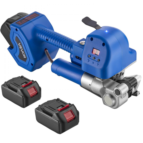 Ηλεκτρική μηχανή δεσίματος VEVOR, 2 μπαταρίες 4000mAh, Αυτόματο εργαλείο δεσίματος με ψηφιακή οθόνη για ιμάντες PET πλάτους 10-19 mm, Μηχανή τάνυσης ταινίας για συσκευασία κουτιών παλέτας