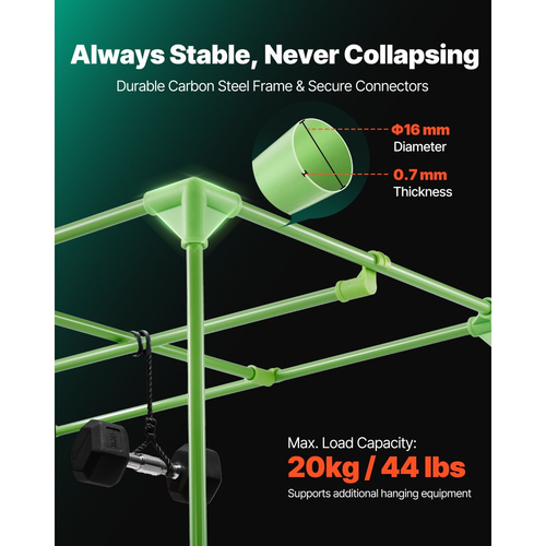 Σκηνή Εσωτερικής Καλλιέργειας VEVOR, 120 x 60 x 180 cm, 600D Υψηλής Ανακλαστικότητας Mylar, Σκηνή Εσωτερικών Φυτών με Παράθυρο Παρατήρησης, Δίσκο Δαπέδου & Φερμουάρ, Βαρέως Τύπου Σκηνές Καλλιέργειας για Φρούτα και Άνθη Λαχανικών