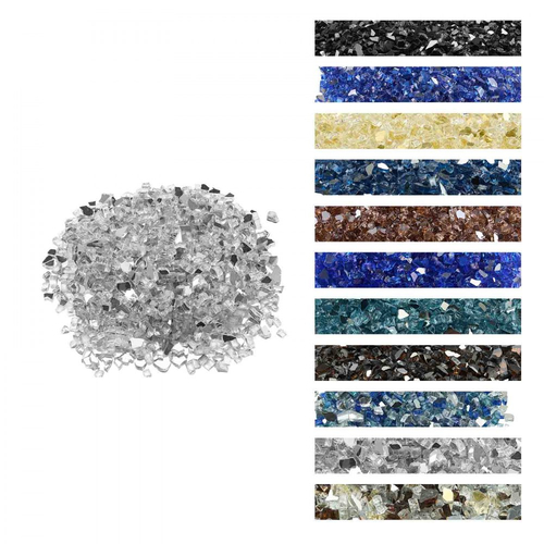 Πυροκρύσταλλο VEVOR, 10 LBS / 4,5 KG ανθεκτικά σε υψηλές θερμοκρασίες τζάκια, ανακλαστικό και άκαπνο γυάλινο πέτρωμα τζακιού 1/2 ίντσας / 12,7 mm, πέτρα υψηλής στιλπνότητας για τραπέζι τζακιού, διαφανές