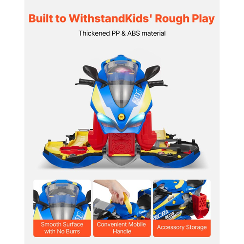 Παιχνίδι Μηχανής Μοτοσικλέτας VEVOR, 25 Τεμάχια, Παιχνίδι Μηχανικού Μοτοσικλέτας με Αφαιρούμενα Μέρη, Φώτα & Ήχους, Προσομοίωση Οδήγησης & Αγώνων Πίστας, Σετ Εργαστηρίου Μηχανικού για Παιδιά 3 Ετών και Άνω, Μπλε