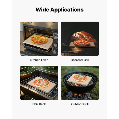 Πέτρα πίτσας VEVOR, ορθογώνια πέτρα πίτσας από κορδιερίτη 508 x 355 mm, πολύ μεγάλη πέτρα ψησίματος με ξύστρα PP, πάχους 17 mm ανθεκτικό στη θερμότητα κορδιερίτη, για φούρνο, ψήσιμο ψωμιού και πίτσας, ψήσιμο στη σχάρα BBQ