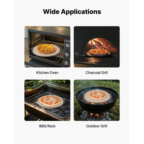 Πέτρα πίτσας VEVOR, στρογγυλή πέτρα πίτσας από κορδιερίτη 406 mm, πολύ μεγάλη πέτρα ψησίματος με ανθεκτική βάση, πάχος 17 mm ανθεκτικό στη θερμότητα κορδιερίτη, για φούρνο κουζίνας, ψήσιμο πίτσας, ψήσιμο στη σχάρα BBQ